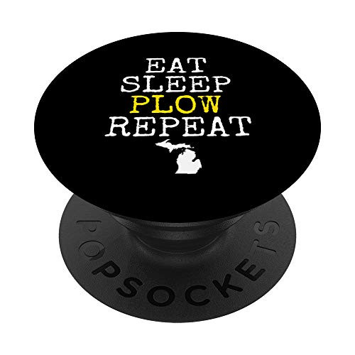 Michigan Michigander Great Lakes Winter Snow Plow Driver PopSockets Grip and Stand for Phones and Tablets