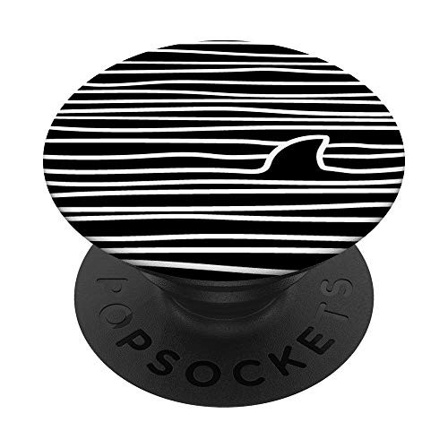 Minimal Line Drawing Simple Unique Shark Fin Reversed PopSockets PopGrip Swappable Grip for Phones  and  Tablets