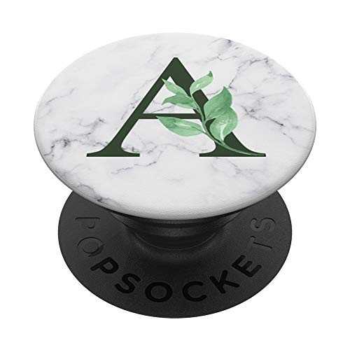Nature Leaf Capital Alphabet Monogram A Initial Letter PopSockets PopGrip Swappable Grip for Phones  and  Tablets