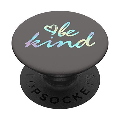 Rainbow Be Kind Gray PopSockets PopGrip Swappable Grip for Phones  and  Tablets