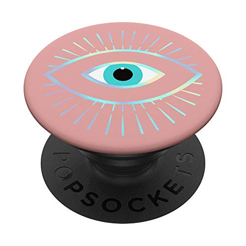 Rainbow Evil Eye Rose PopSockets PopGrip Swappable Grip for Phones  and  Tablets