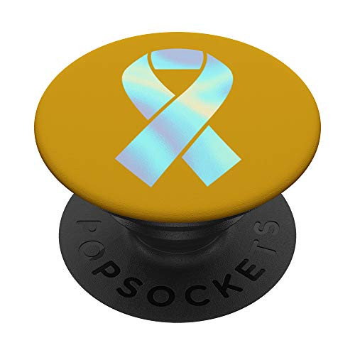 Rainbow Ribbon Disease Awareness Orange PopSockets PopGrip Swappable Grip for Phones  and  Tablets