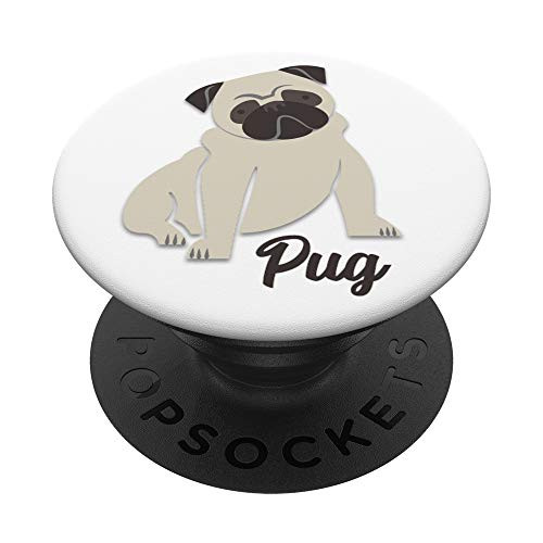 The PixelPOD Small Pug For Kids PopSockets Stand for Smartphones and Tablets PopSockets Grip and Stand for Phones and Tablets