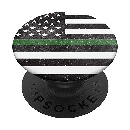 Thin Green Line Army Military Mom Wife USA American Flag PopSockets PopGrip Swappable Grip for Phones  and  Tablets