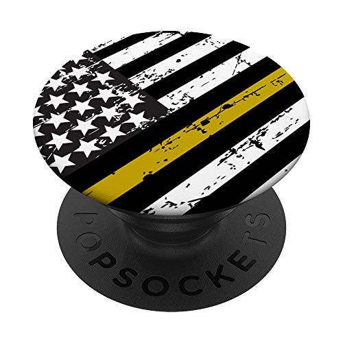 Thin Yellow Line 911 Dispatcher EMS EMT Police Dispatchers PopSockets PopGrip Swappable Grip for Phones  and  Tablets
