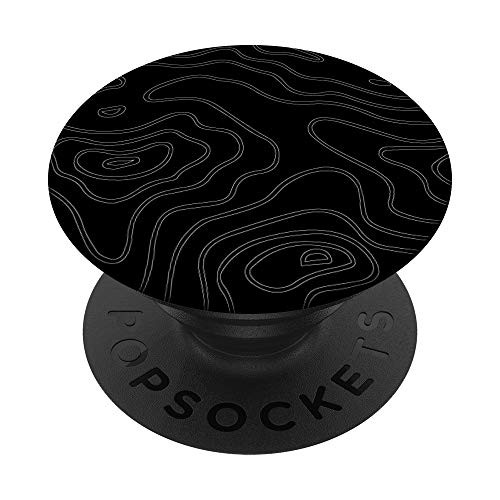 Topography Black and White Geometric Mountain Design PopSockets PopGrip Swappable Grip for Phones  and  Tablets