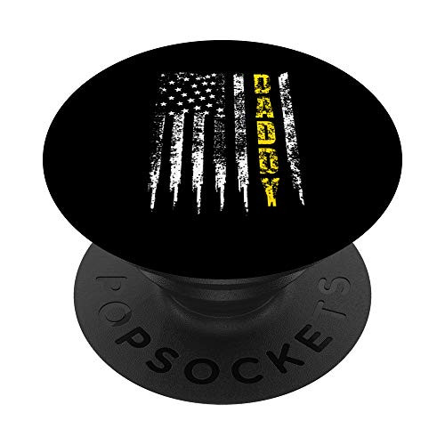 Tow Truck Driver Yellow Line Daddy US Flag Distressed Gift PopSockets Grip and Stand for Phones and Tablets