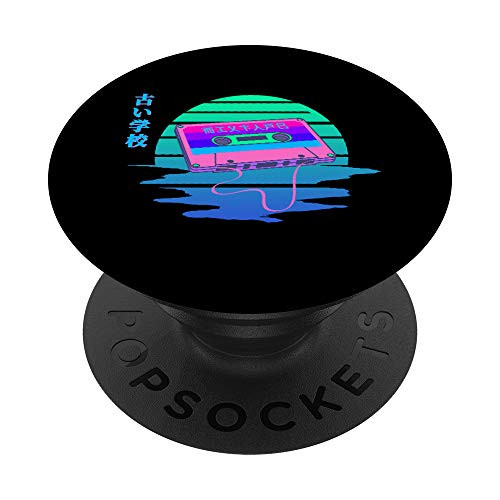Vaporwave Aesthetic Style 80s 90s Mixtape Cassette sunset PopSockets PopGrip Swappable Grip for Phones  and  Tablets