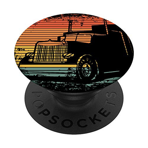 Vintage Truck Driver Gift Driving Trucker PopSockets PopGrip Swappable Grip for Phones  and  Tablets