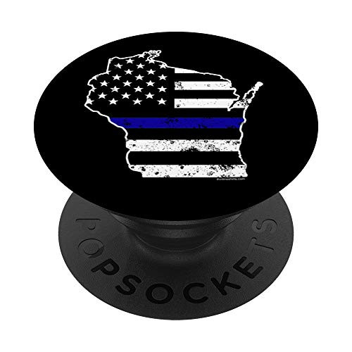 Wisconsin Thin Blue Line Police Flag PopSocket PopSockets PopGrip Swappable Grip for Phones and Tablets Wisconsin Thin Blue Line Police Flag PopSocket PopSockets PopGrip Swappable Grip for Phones and Tablets