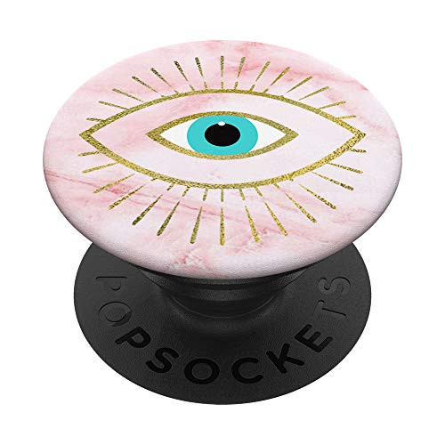 Yellow Evil Eye Pink White PopSockets PopGrip Swappable Grip for Phones  and  Tablets