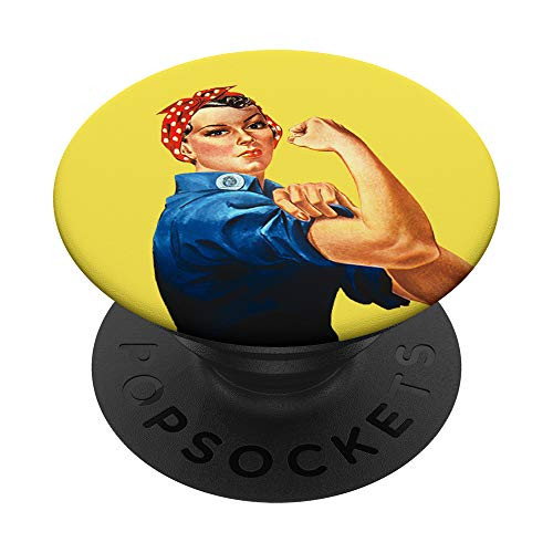 Retro Rosie the Riveter Feminist - We Can Do It PopSockets PopGrip Swappable Grip for Phones  and  Tablets