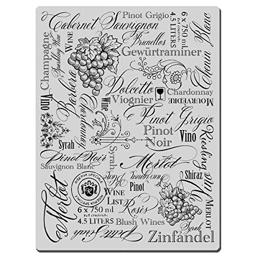 STAMPENDOUS CRR159 Cling Rubber Stamp, Wine Labels Image