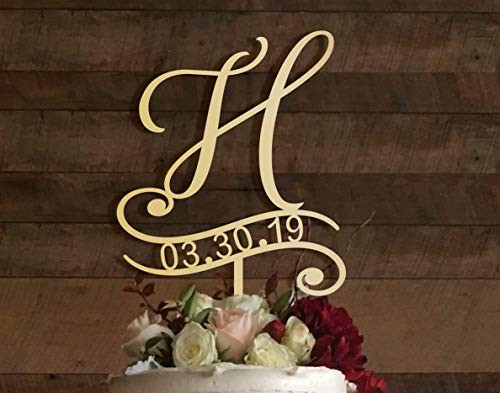 h cake topper wedding cake topper cake toppers for wedding rustic cake topper initial cake topper monogram cake cake topper h 016