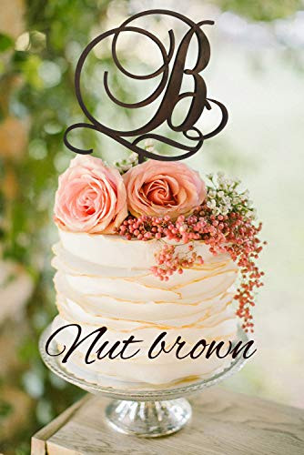 Initial cake topper B Letter b cake topper Gold Monogram Cake Topper b Single Letter Cake Topper wood Rustic Cake toppers for wedding gold B