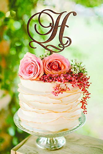 Letter H Cake Topper h wooden cake topper Wedding Cake Topper Initial Cake Toppers Cake topper H rustic cake toppers for wedding monogram h