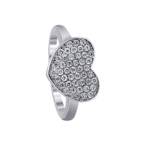 Gem Avenue Heart Shape Round Cubic Zirconia CZ Micro Pave Sterling Silver Ring Size 7 Gem Avenue Heart Shape Round Cubic Zirconia CZ Micro Pave Sterling Silver Ring Size 7