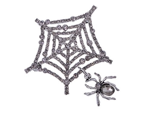 Alilang Silvery Tone Clear Crystal Rhinestone Charlottes Spider Web Pin Brooch Alilang Silvery Tone Clear Crystal Rhinestone Charlottes Spider Web Pin Brooch