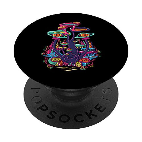 Trippy Psychedelic Mushroom Eyes PopSockets PopGrip Swappable Grip for Phones  and  Tablets