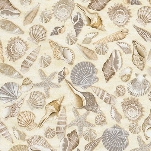 Timeless Treasures 0512259 Beach Haven Fabric by the Yard, Shells