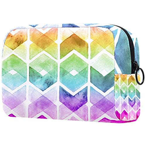 Makeup Bag for Purse Travel Makeup Pouch Mini Cosmetic Bag for Women Girls Watercolor abstract
