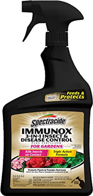 Spectracide Immunox 3-in-1 Insect & Disease Control Plus Fertilizer For Gardens (Ready-to-Use) (HG-96434) (32 fl oz) Spectracide Immunox 3-in-1 Insect & Disease Control Plus Fertilizer For Gardens (Ready-to-Use) (HG-96434) (32 fl oz)