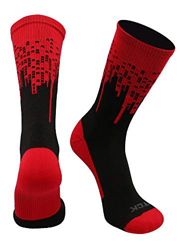 TCK Downtown Crew Socks  Scarlet Black Small