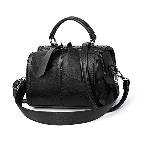 soft leather small bags can be carried across and shoulder  black