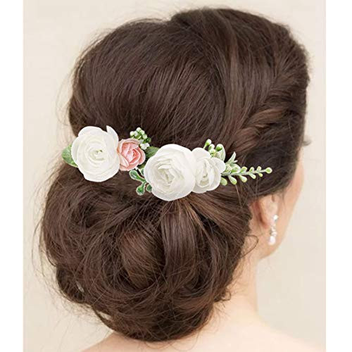 Fangsen Wedding Flower Comb Berries and Greenery Hair Comb Bridal Headpiece Woodland Hair Accessories for Brides and Bridesmaids  White Fangsen Wedding Flower Comb Berries and Greenery Hair Comb Bridal Headpiece Woodland Hair Accessories for Brides and Bridesmaids  White