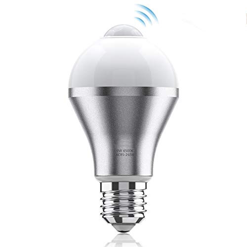 Fydun Motion Sensor Light Bulb 9W E27 Smart PIR LED Bulb Automatic On Off Safety Light Outdoor