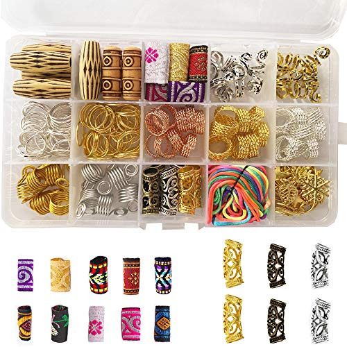 201pcs Dreadlock Beads Hair Tube Beads Braid Accessories Fabric Dreads Beads Decoration Hair Rings Braid Hair Loop Clips Hair Jewelry for Braiding Hair 201pcs Dreadlock Beads Hair Tube Beads Braid Accessories Fabric Dreads Beads Decoration Hair Rings Braid Hair Loop Clips Hair Jewelry for Braiding Hair