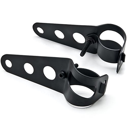 Krator Black Headlight Mounting Bracket Fork Ears 31-37mm Compatible with Kawasaki VN Vulcan Classic Drifter 800
