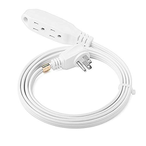 ClearMax 6 Feet 3 Outlet Extension Cord 16AWG Indoor/Outdoor Use with Waterproof Safety Cover - 2 Prong Type A - UL Listed