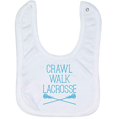 Girls Lacrosse Baby  and  Infant Bib   Crawl Walk Lacrosse   Microfiber   Carolina