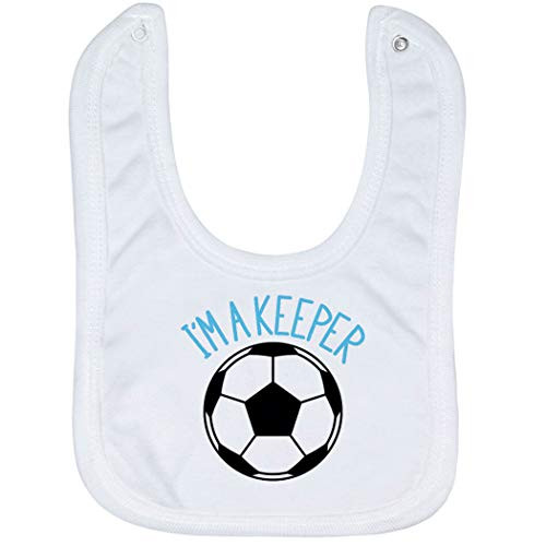 Soccer Baby  and  Infant Bib   Im A Keeper   Soft Microfiber Bib   Carolina