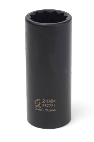 Sunex 267224 1/2-Inch Drive 24-mm 12-Point Deep Impact Socket