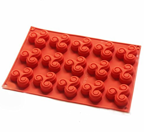 X-Haibei 15-cavity Mini Triskell Shape Soap Chocolate Jelly Muffin Cookie Silicone Mold Pan