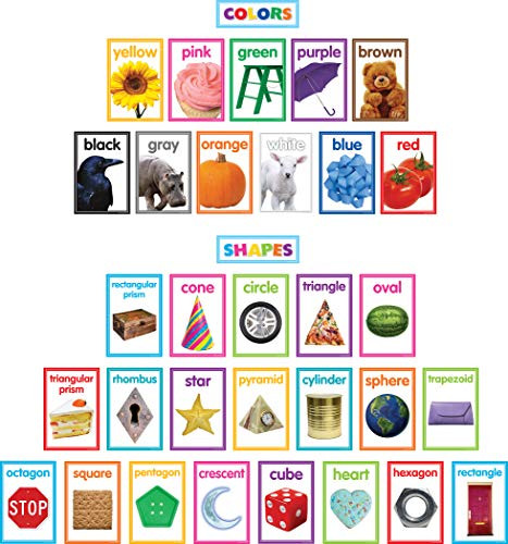 Colorful Photo Shapes  and  Colors Cards Bulletin Board