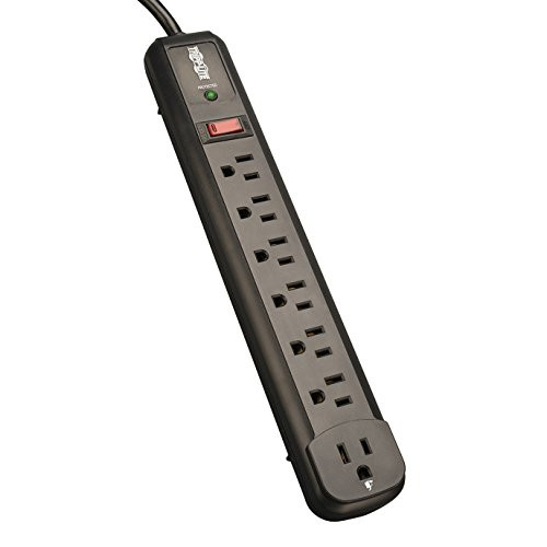 Tripp Lite 7 Outlet 6 Right Angle plus 1 Transformer Outlet Surge Protector Power Strip 4ft Cord Black Lifetime Limited Warranty and 25K INSURANCE TLP74RB Tripp Lite 7 Outlet 6 Right Angle plus 1 Transformer Outlet Surge Protector Power Strip 4ft Cord Black Lifetime Limited Warranty and 25K INSURANCE TLP74RB