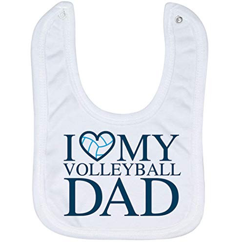 Volleyball Baby  and  Infant Bib   I Love My Volleyball Dad   Microfiber   Navy
