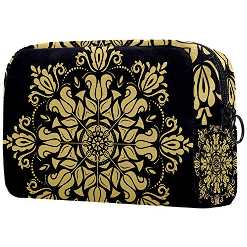 Small Makeup Bag for Purse Travel Makeup Pouch Mini Cosmetic Bag for Women Girls Abstract traditional