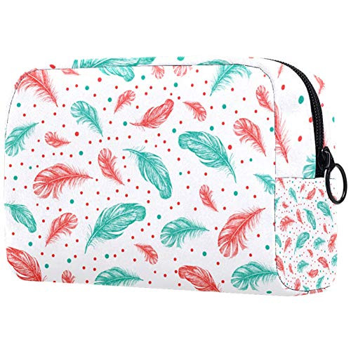 Small Makeup Bag for Purse Travel Makeup Pouch Mini Cosmetic Bag for Women Girls Beautiful feather