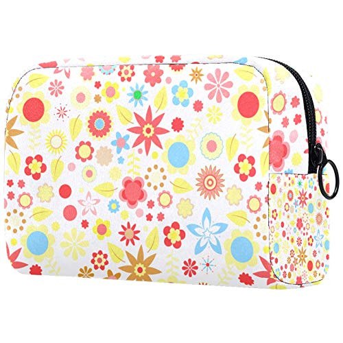 Small Makeup Bag for Purse Travel Makeup Pouch Mini Cosmetic Bag for Women Girls Multicolored funky flowers and leaves Small Makeup Bag for Purse Travel Makeup Pouch Mini Cosmetic Bag for Women Girls Multicolored funky flowers and leaves