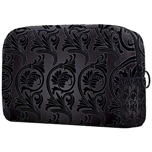 Small Makeup Bag for Purse Travel Makeup Pouch Mini Cosmetic Bag for Women Girls Vintage flowers