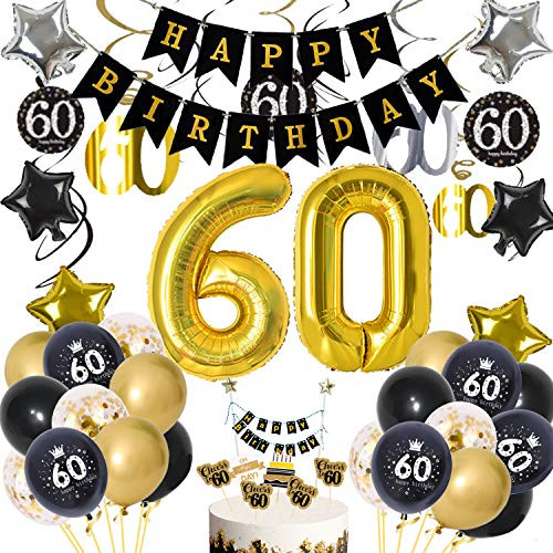 60th Birthday Decorations for Men 60th Birthday Decorations Party Supplies 60th Birthday Decorations for Women 60th Birthday Decorations 60 Birthday Decorations for Men by BOODANAO