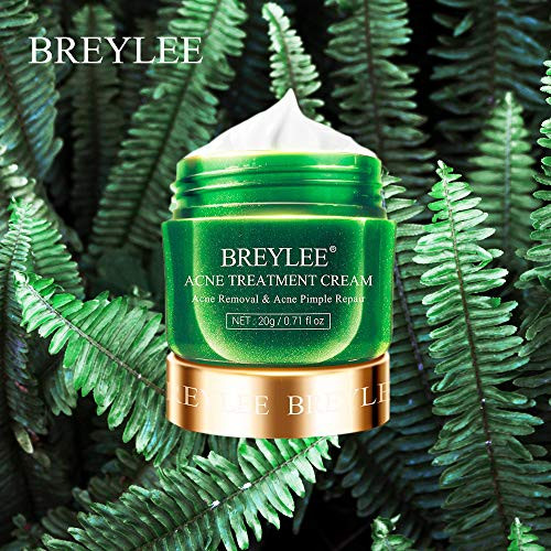 BREYLEE Acne Treatment Cream With Tea Tree Oil Acne Removal and Acne Pimple Repair for All Types of Skin 20 g .71 Fl. Oz.