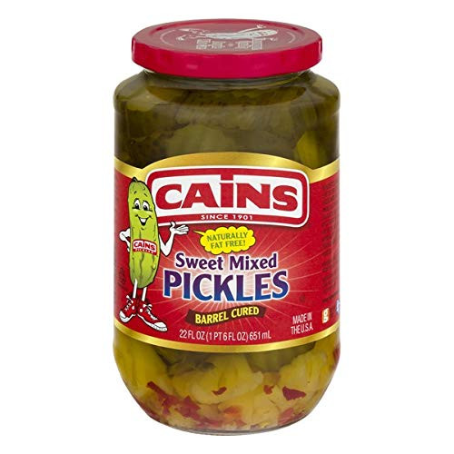 Cains Sweet Mixed Pickles 22 Fl Oz Jar