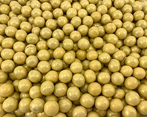 LaetaFood Easter Sixlets Milk Chocolate Candy Shimmer Gold Color Candy  3 Pound Bag