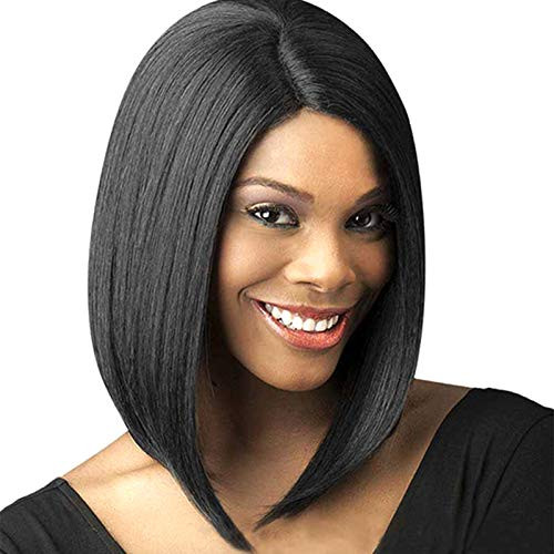 OUOshield Women Straight Side Part Wig Synthetic Short Bob Hair Heat Resistant Cosplay Party Wigs