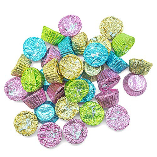 Reeses Peanut Butter Pastel Easter Cups - 1 LB Resealable Stand Up Candy Bag - Peanut Butter and Chocolate Candies Wrapped in Pastel Foils - Bulk Chocolates for Easter Baskets